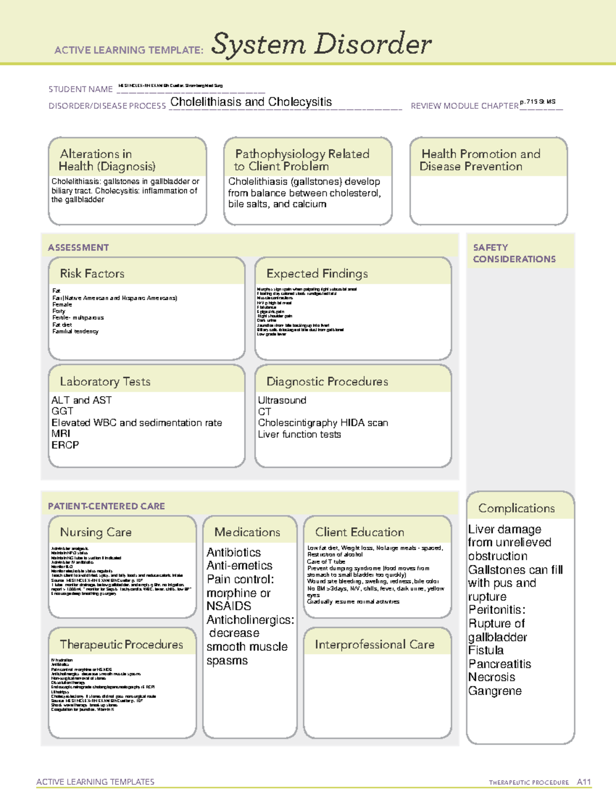 Choletithias and Cholecyitis System Disorder - ACTIVE LEARNING ...