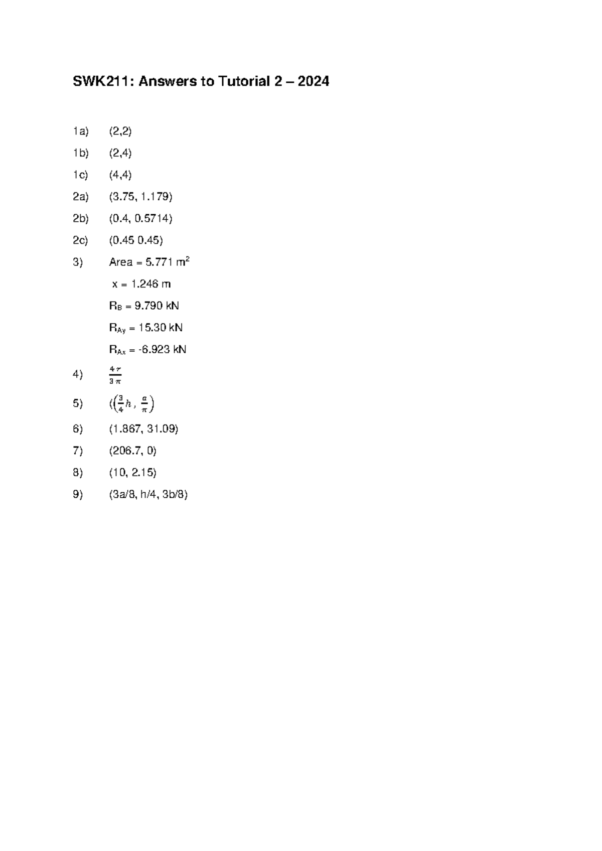 SWK211 Answers Tutorial 2 - swk 211 - SWK211: Answers to Tutorial 2 ...