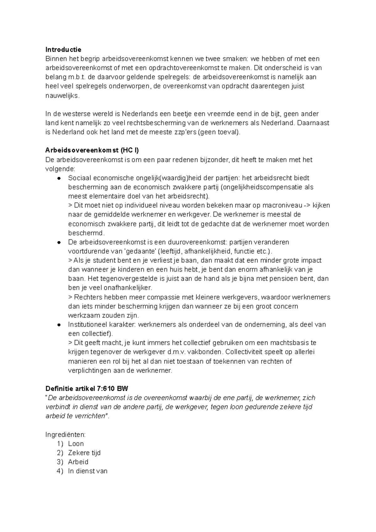 Tentamen Arbeidsrecht Verdiept Samenvatting - Introductie Binnen Het ...