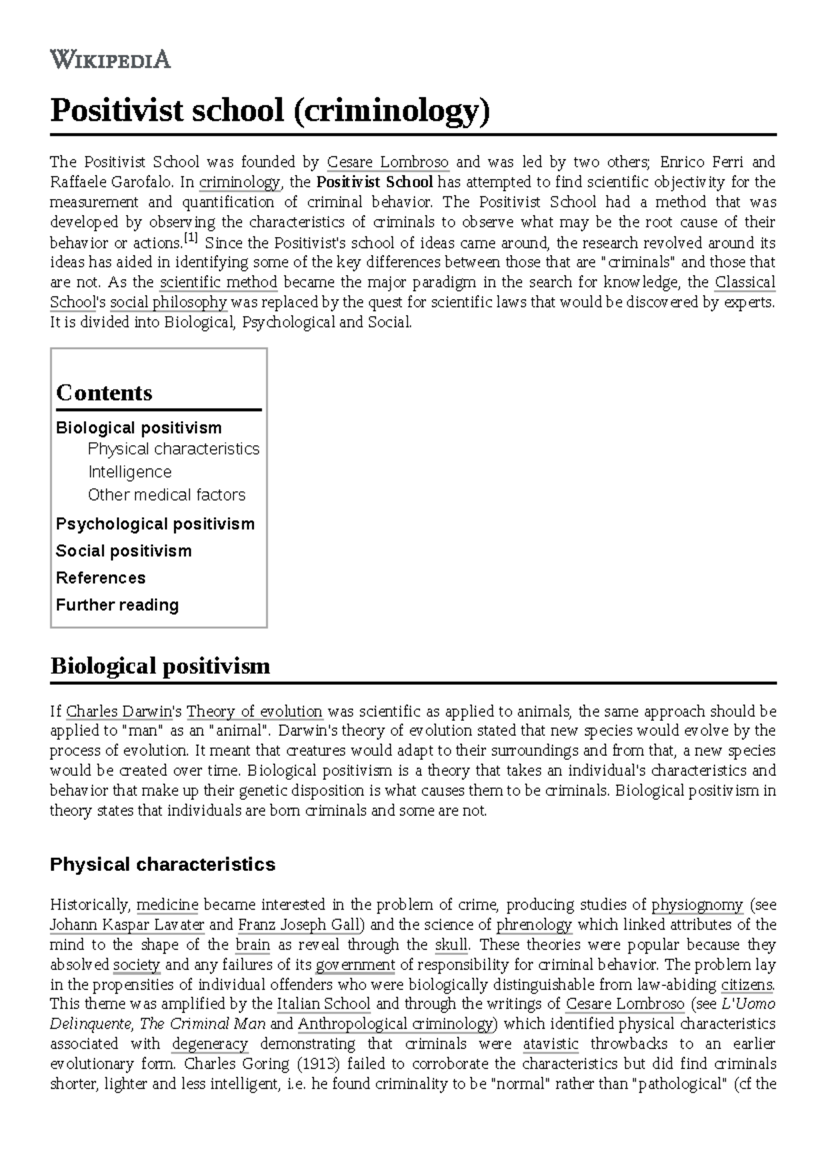 Positivist school (criminology) - In criminology, the Positivist School ...