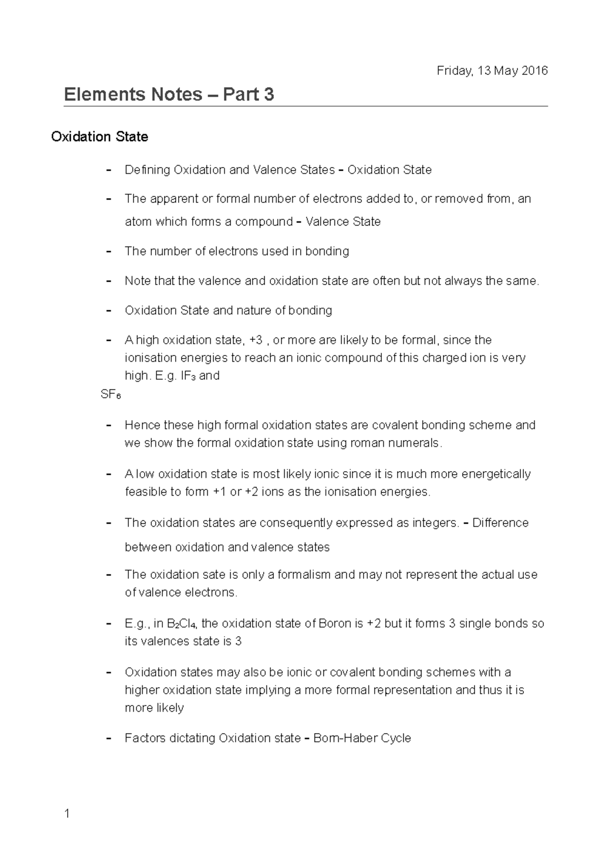 Natural Sciences - Chemistry Elements - Part 3 - Elements Notes – Part ...