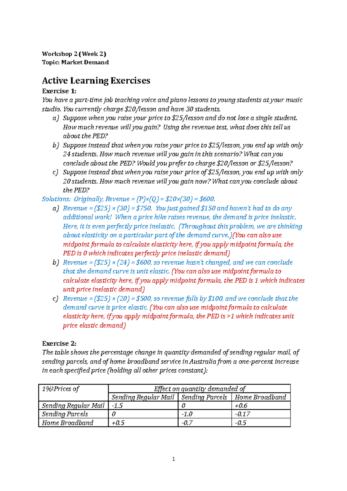 Workshop 2 Answers - Workshop 2 (Week 2) Topic: Market Demand Active ...