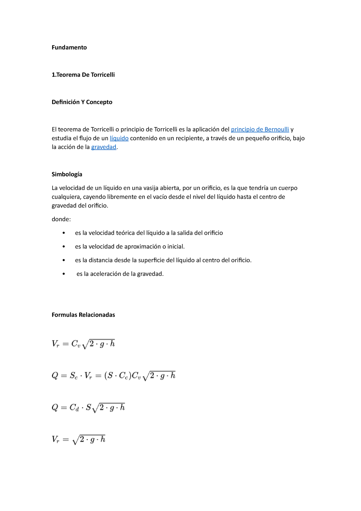 Fundamento Practica 9 - Fundamento 1 De Torricelli Definición Y ...