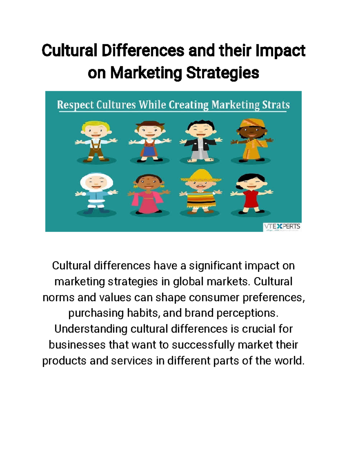 Cultural Differences And Their Impact On Marketing Strategies ...