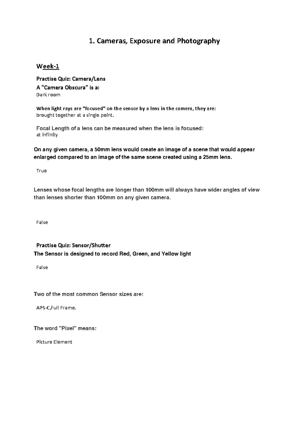 Photography all in one coursera answers 1 .pdf 1. Cameras, Exposure