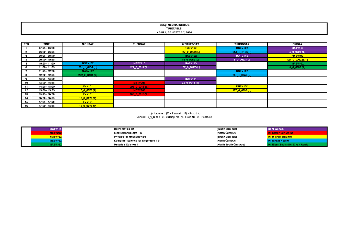 SEM2 - it is information based - PER TIME MONDAY TUESDAY WEDNESDAY ...