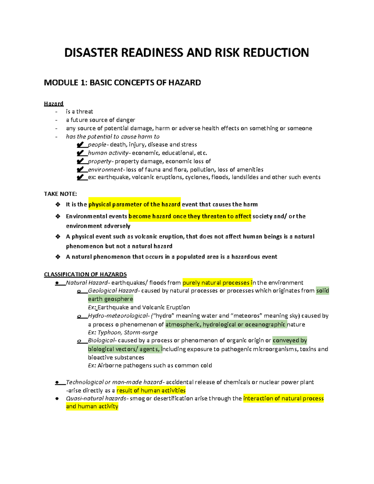 DRRR-m1-5 - Lecture Notes - DISASTER READINESS AND RISK REDUCTION ...