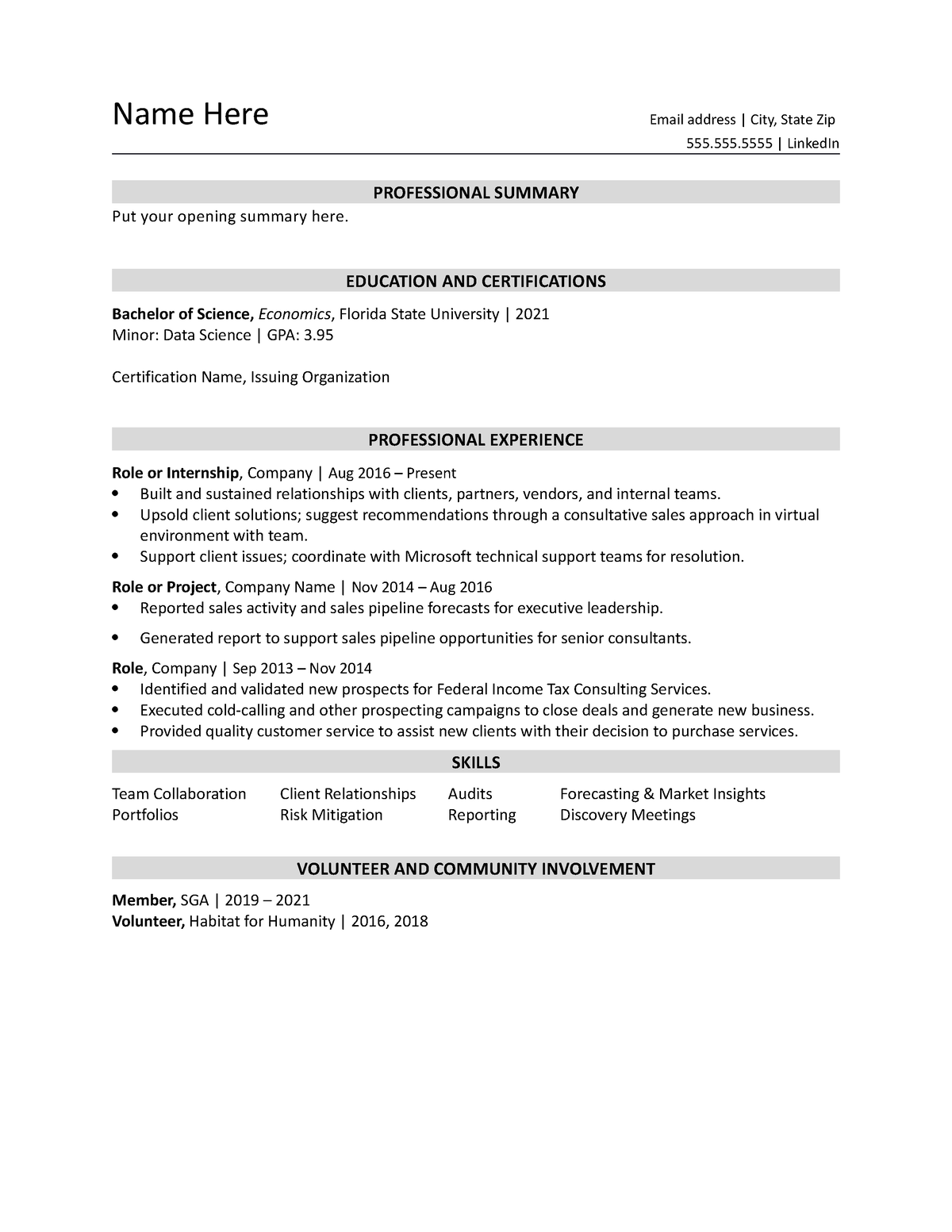 resume-template-1-english-studocu