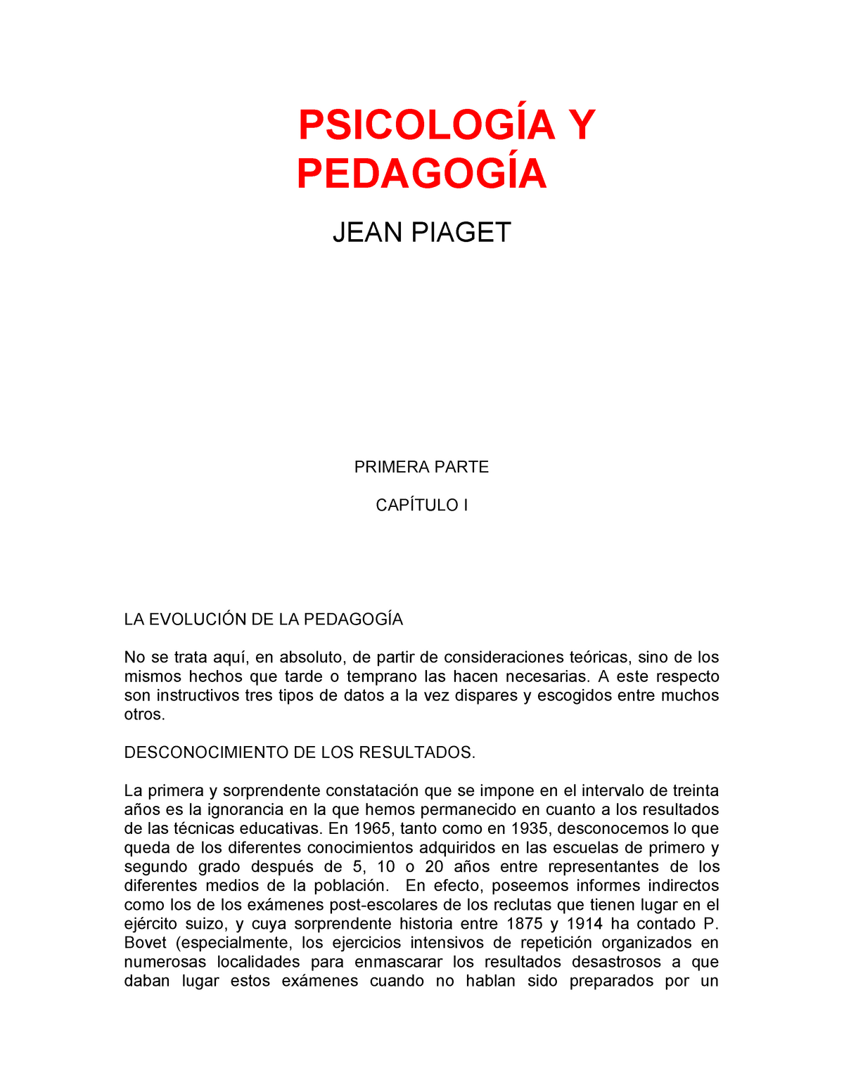 Libro Psicologia y Pedagogia Autor Jean Piaget PSICOLOG A Y