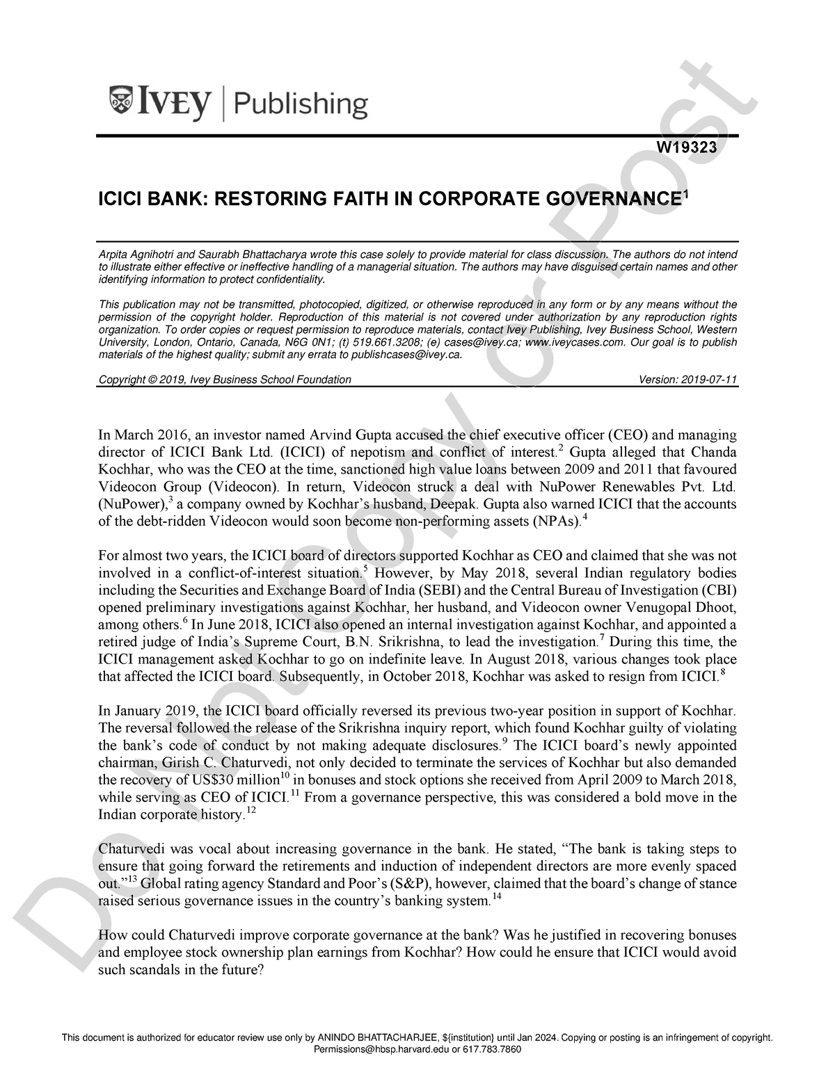 icici bank corporate governance case study