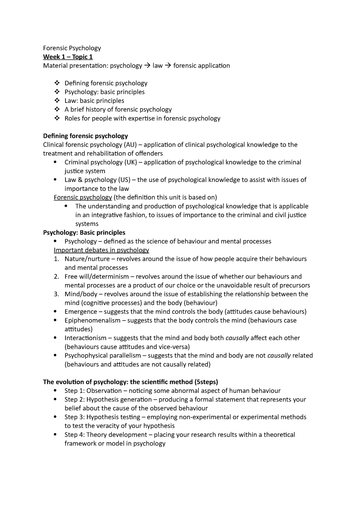 forensic psychology topics for research paper