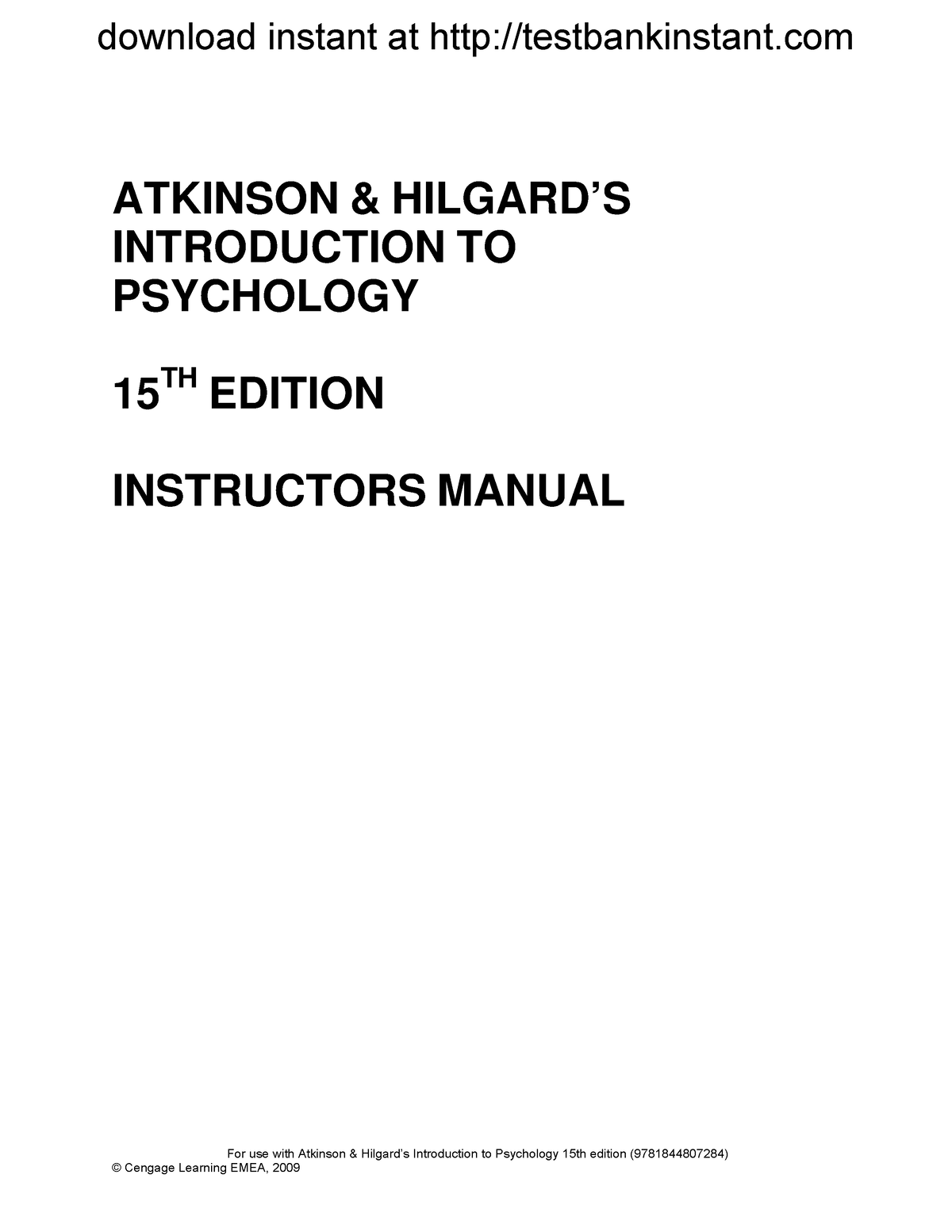 Download Free Sample Of Test Bank For Atkinson Hilgard's Introduction ...