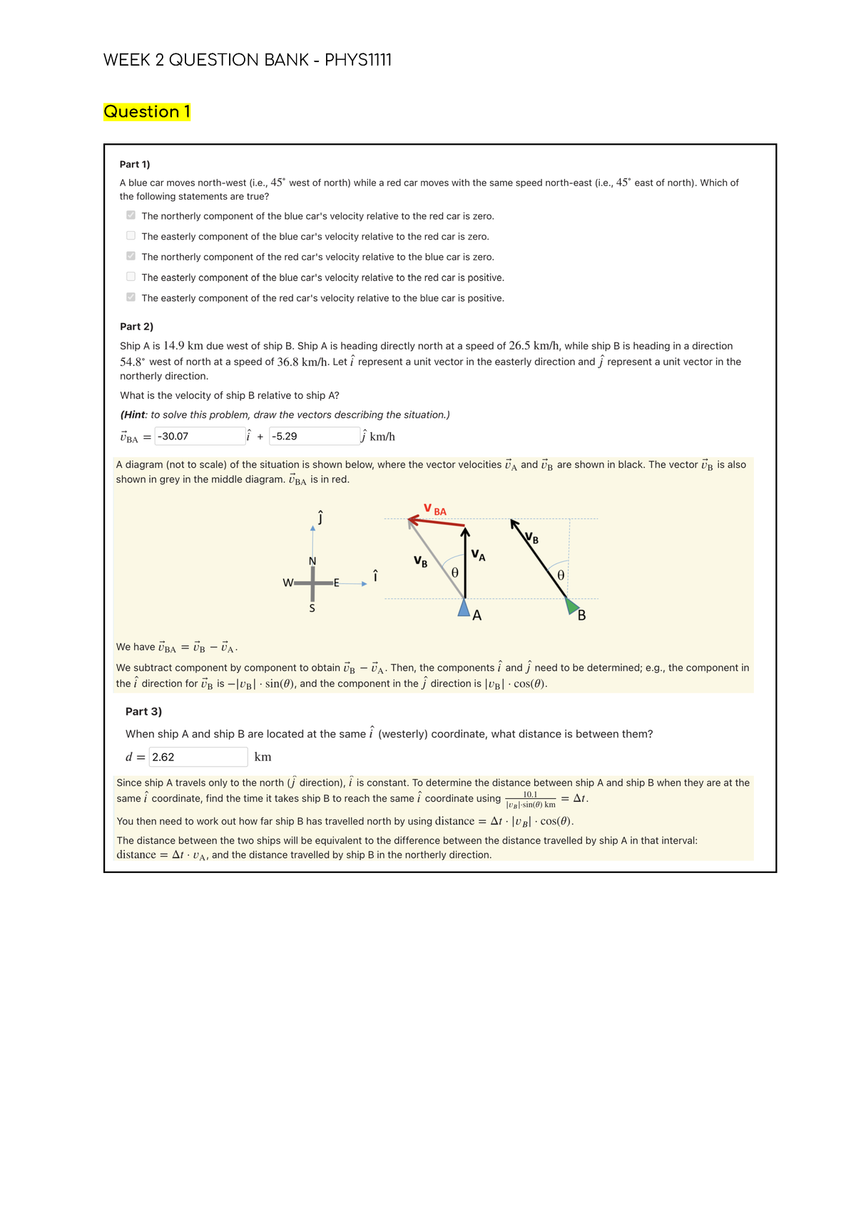 PHYS1111 Quiz 2 Question Bank - PHYS1111 - (wrong Answer) -7 ⑱ ->> Part ...