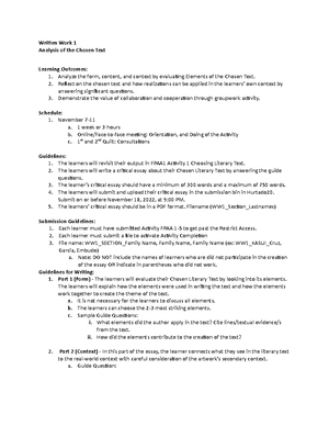 SA3 - Eulogy - Instructions and Rubrics - ATENEO DE DAVAO UNIVERSITY ...