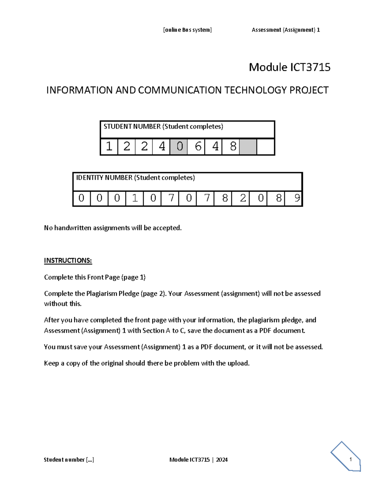 Assessment 1 Template - [online Bus system] Assessment (Assignment) 1 ...