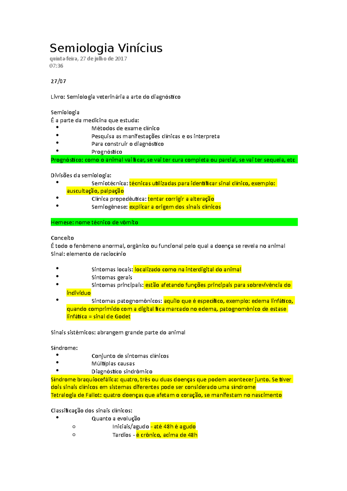 EXAME CLÍNICO Conceitos importantes 1 - Sinais. Sinal  - Unicamp