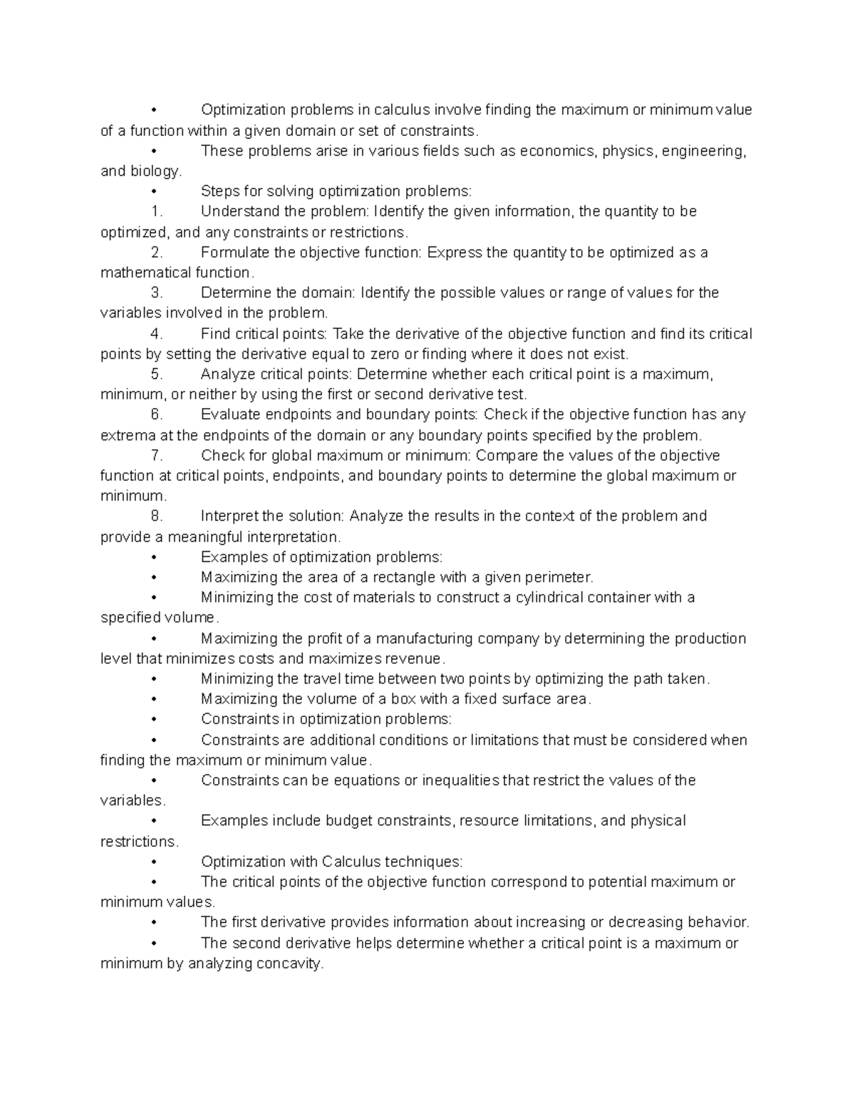 Calculus Ab Optimization Optimization Problems In Calculus Involve Calculus Ab Optimization Optimization Problems In Calculus Involve