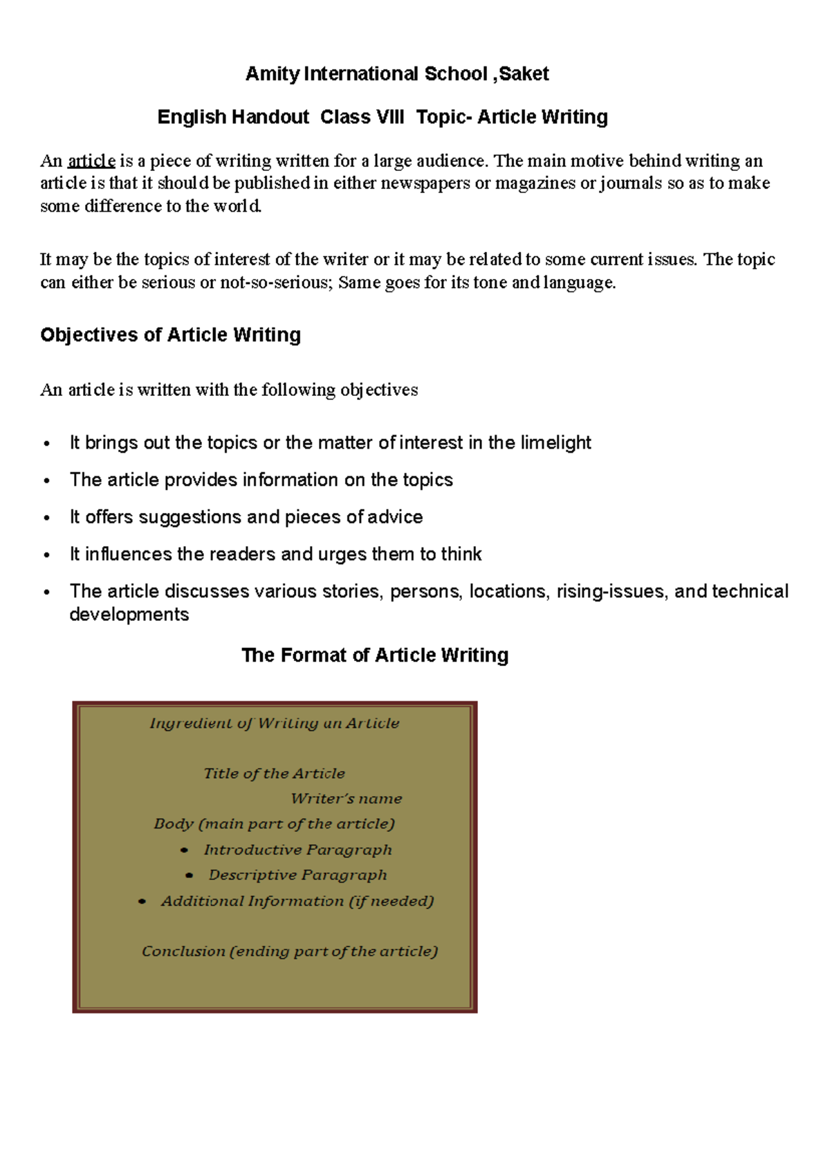 94926 - NA..... - Amity International School ,Saket English Handout ...
