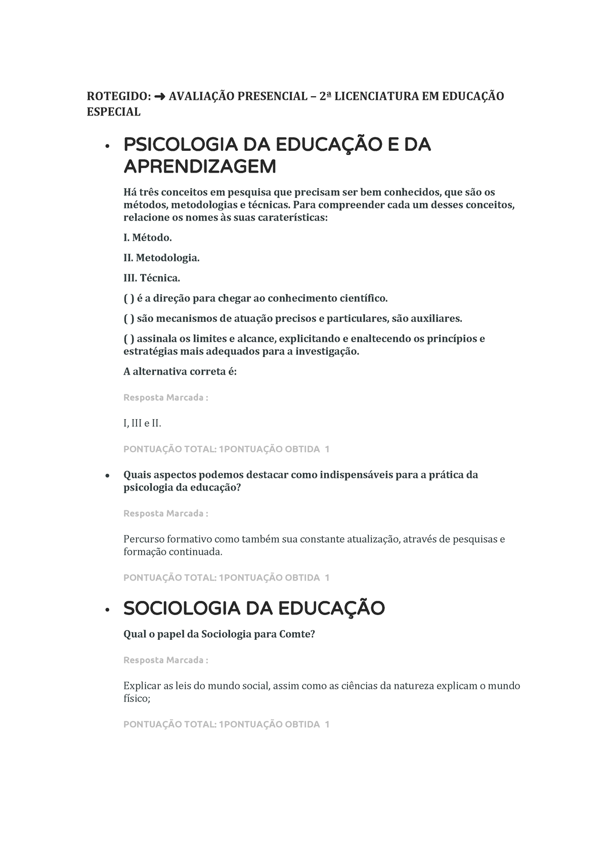 AVALIAÇÃO PRESENCIAL - 3º PERÍODO - PEDAGOGIA - (2) (1) - Pedagogia
