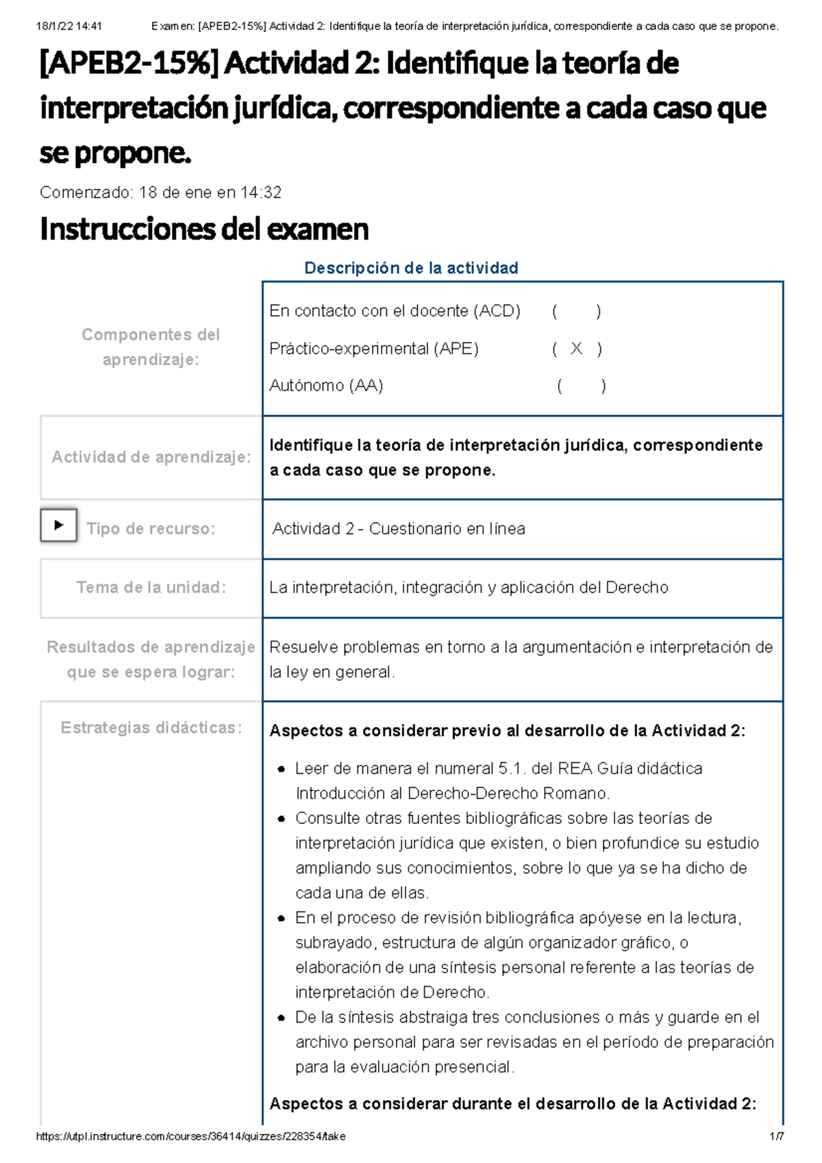 Examen [APEB 2-15%] Actividad 2 Identifique La Teoría De Interpretación ...