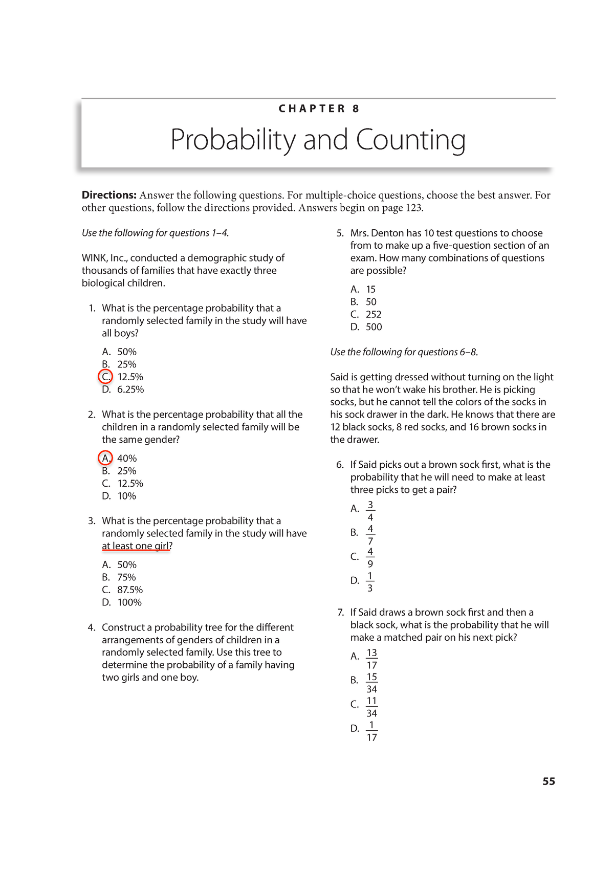 CHAP 8 Probability - eng - C H A P T E R 8 Probability and Counting ...