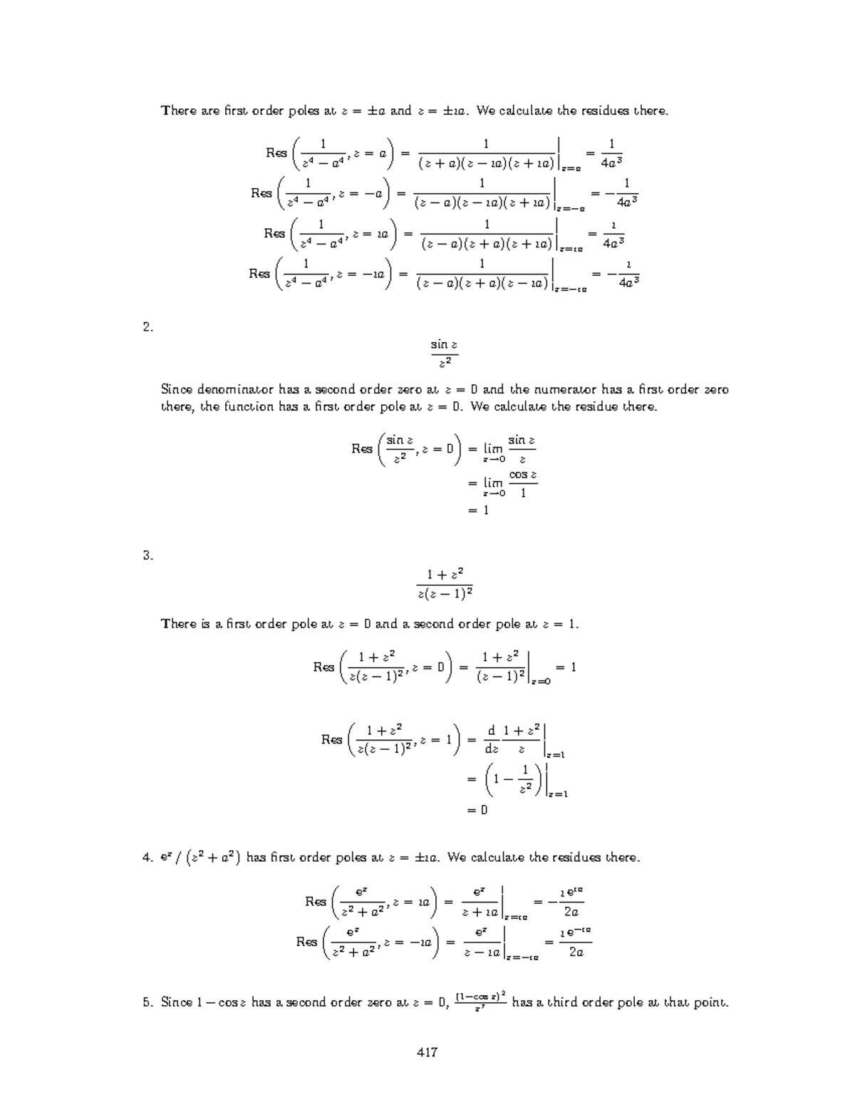 Ref MATH Adv Math Methods Sean Mauch-110 - There are first order poles ...