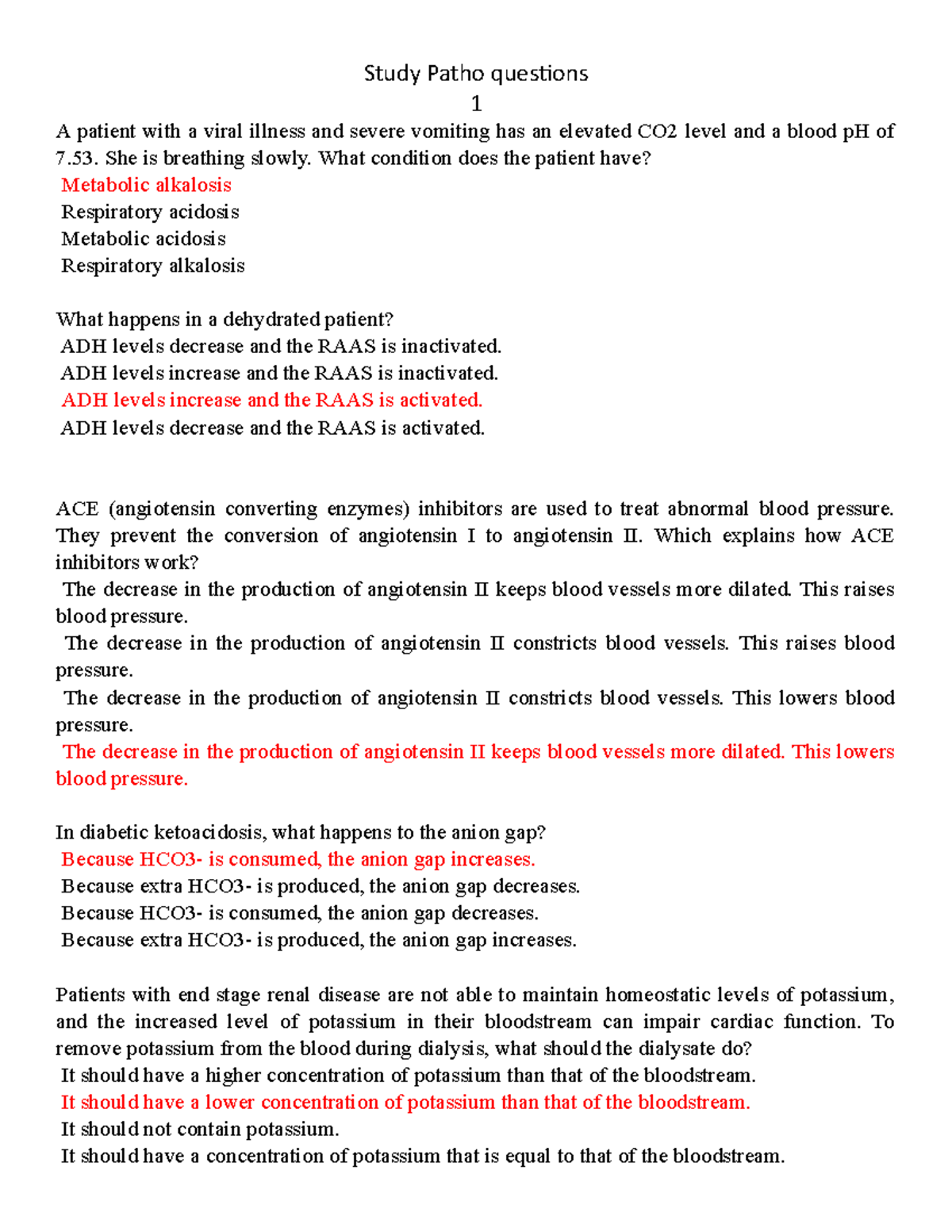 Patho Study Questions - 1 A Patient With A Viral Illness And Severe ...