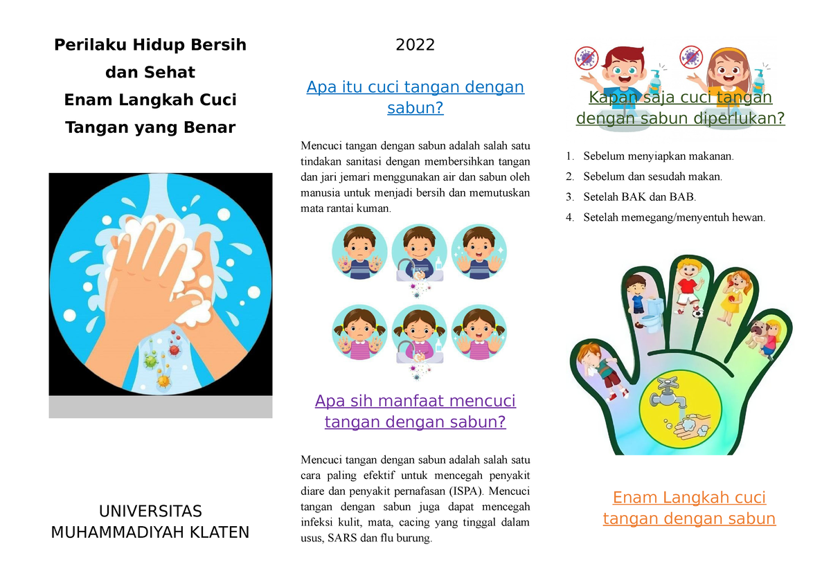 Perilaku Hidup Bersih Dan Sehat Leaflet Perilaku Hidup Bersih Dan