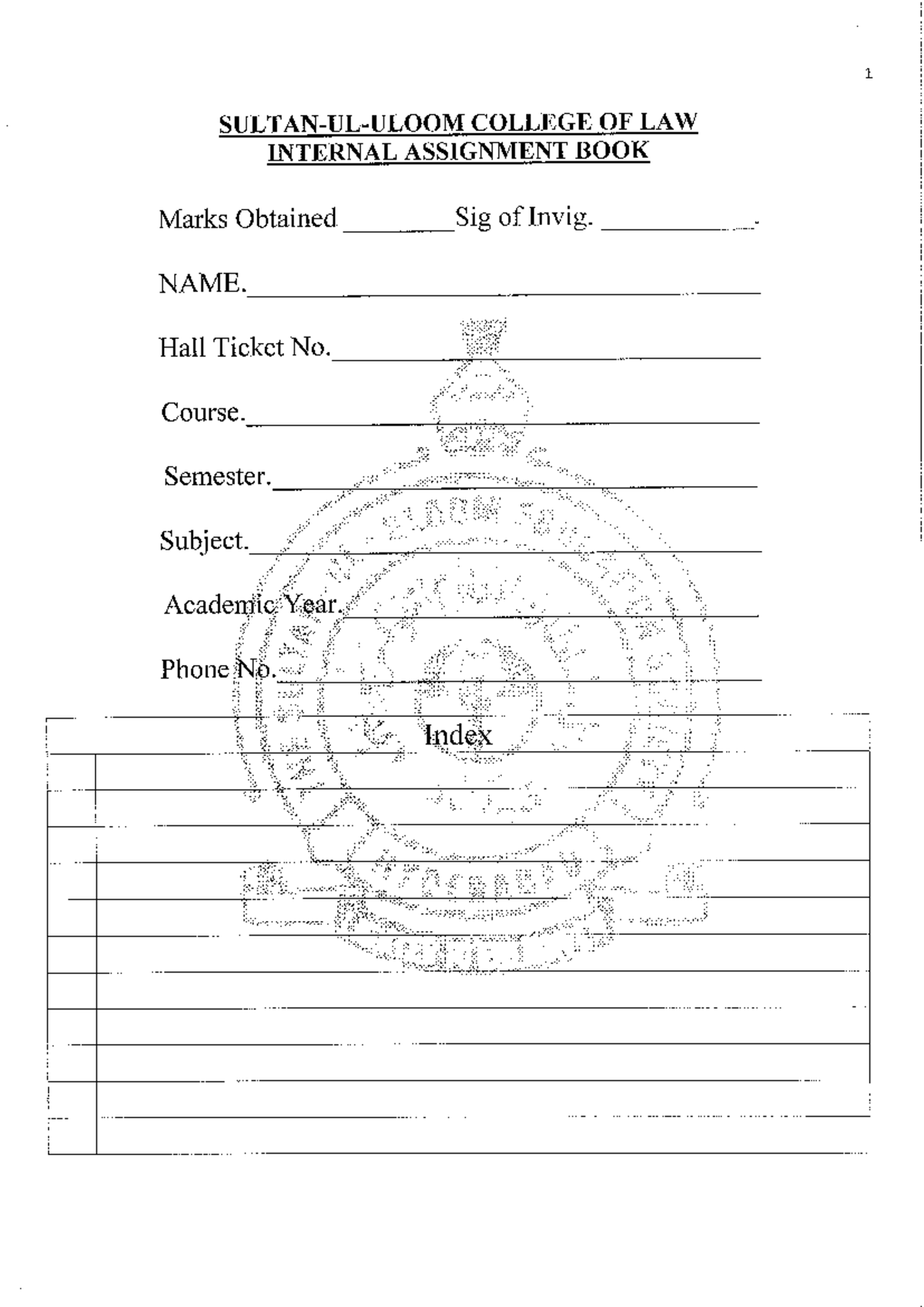 Assignment Book - Law of crimes - 1 COLLEGE OF LAW INTERNAL ASSIGNMENT ...