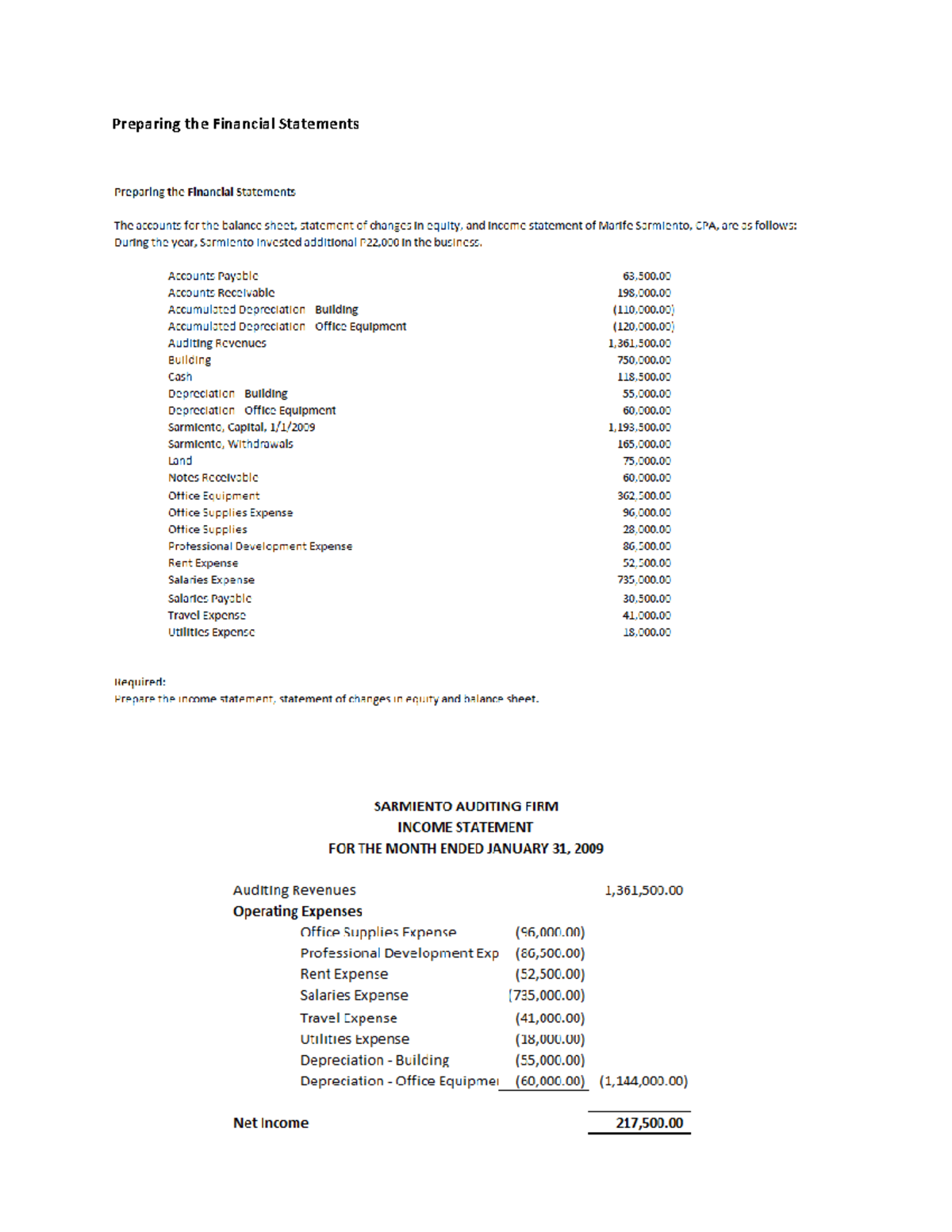 Preparing the Financial Statements - Accountancy - Studocu