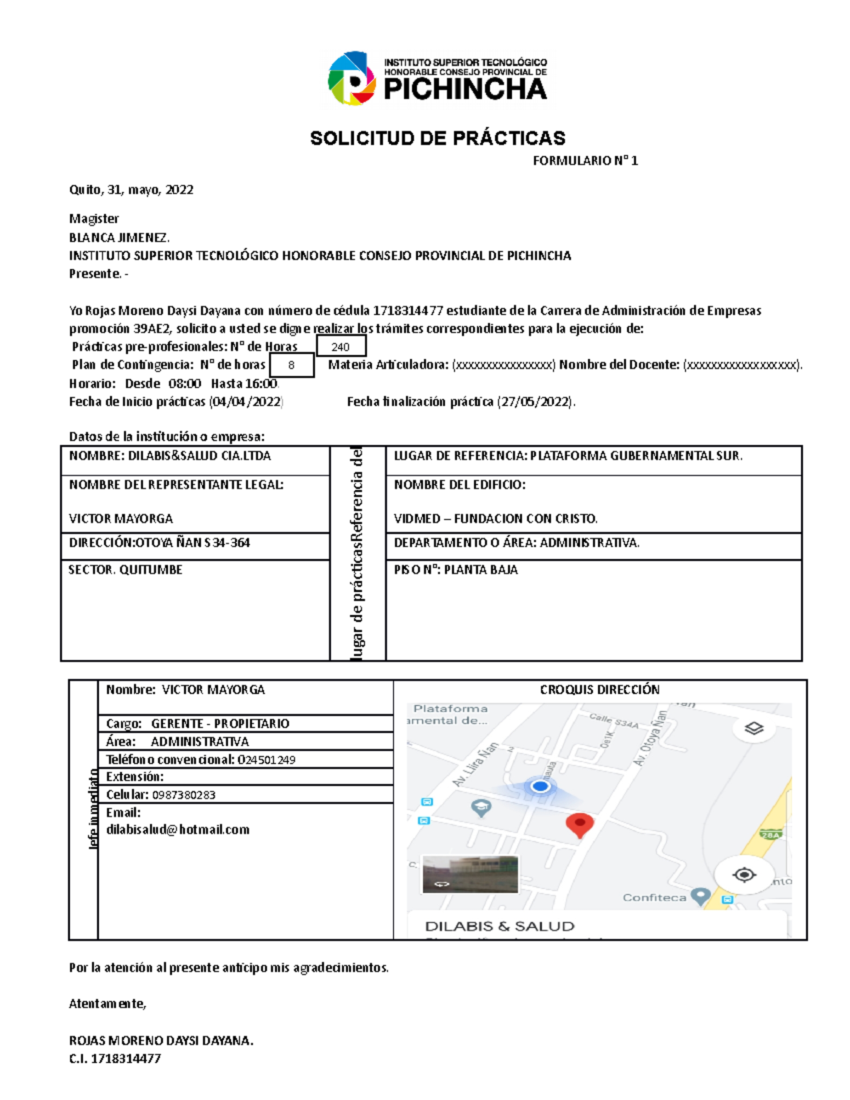 Solicitud-practicas - fdgdfg - SOLICITUD DE PRÁCTICAS FORMULARIO N° 1 ...