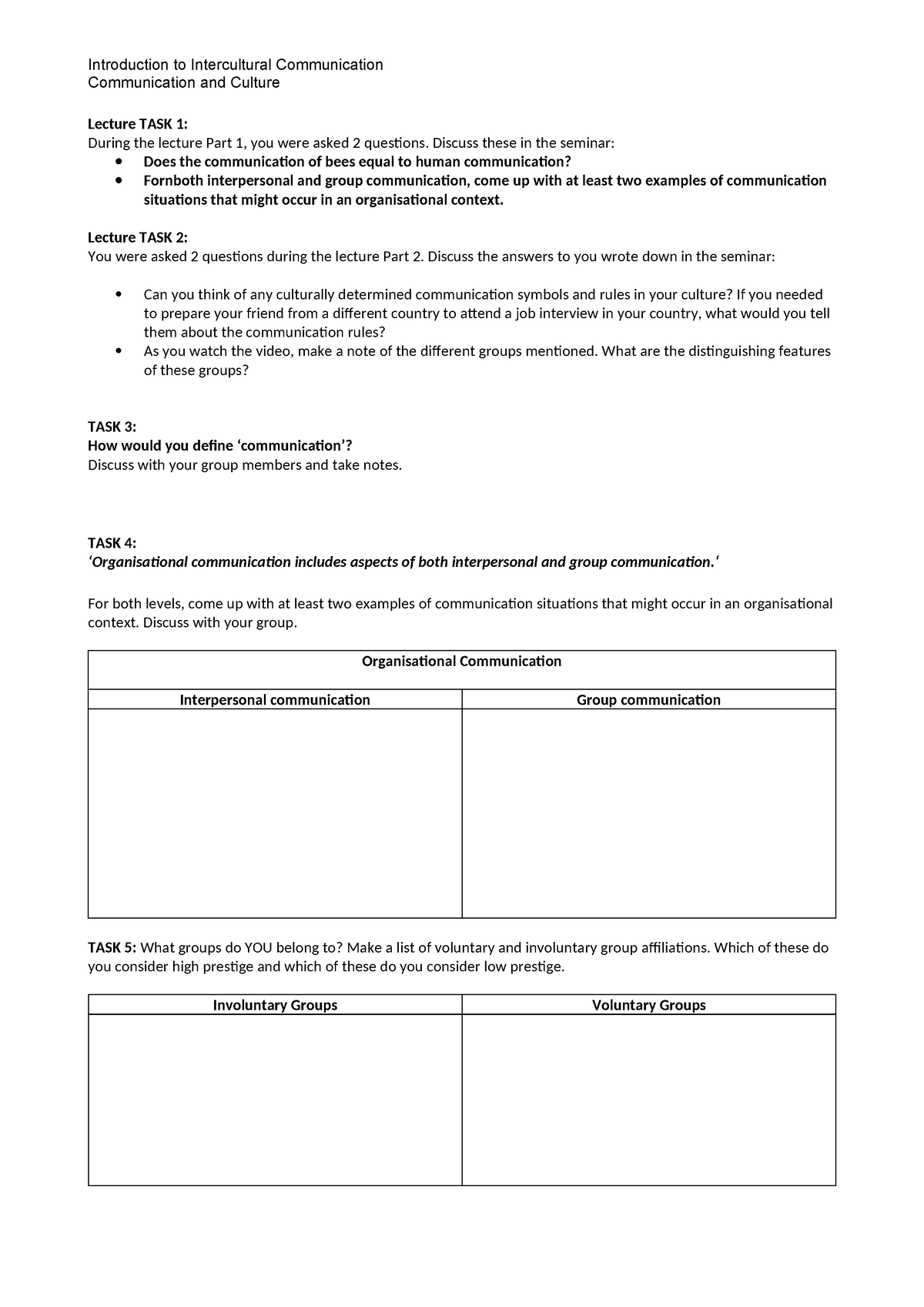 W8 Exp task - idek just diy then - Introduction to Intercultural ...