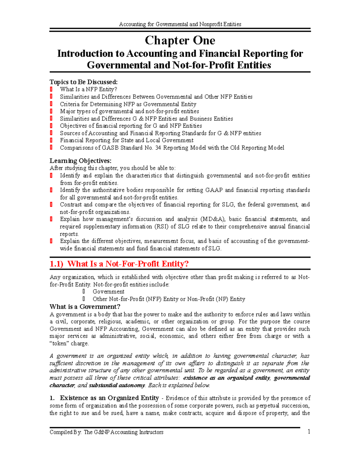 Government Accounting (1) - Accounting For Governmental And Nonprofit ...