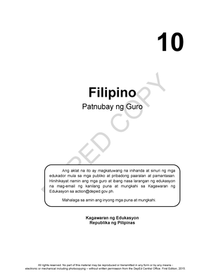 TG Filipino 10 Q1 - Note - DEPED COPY I Filipino Patnubay Ng Guro ...