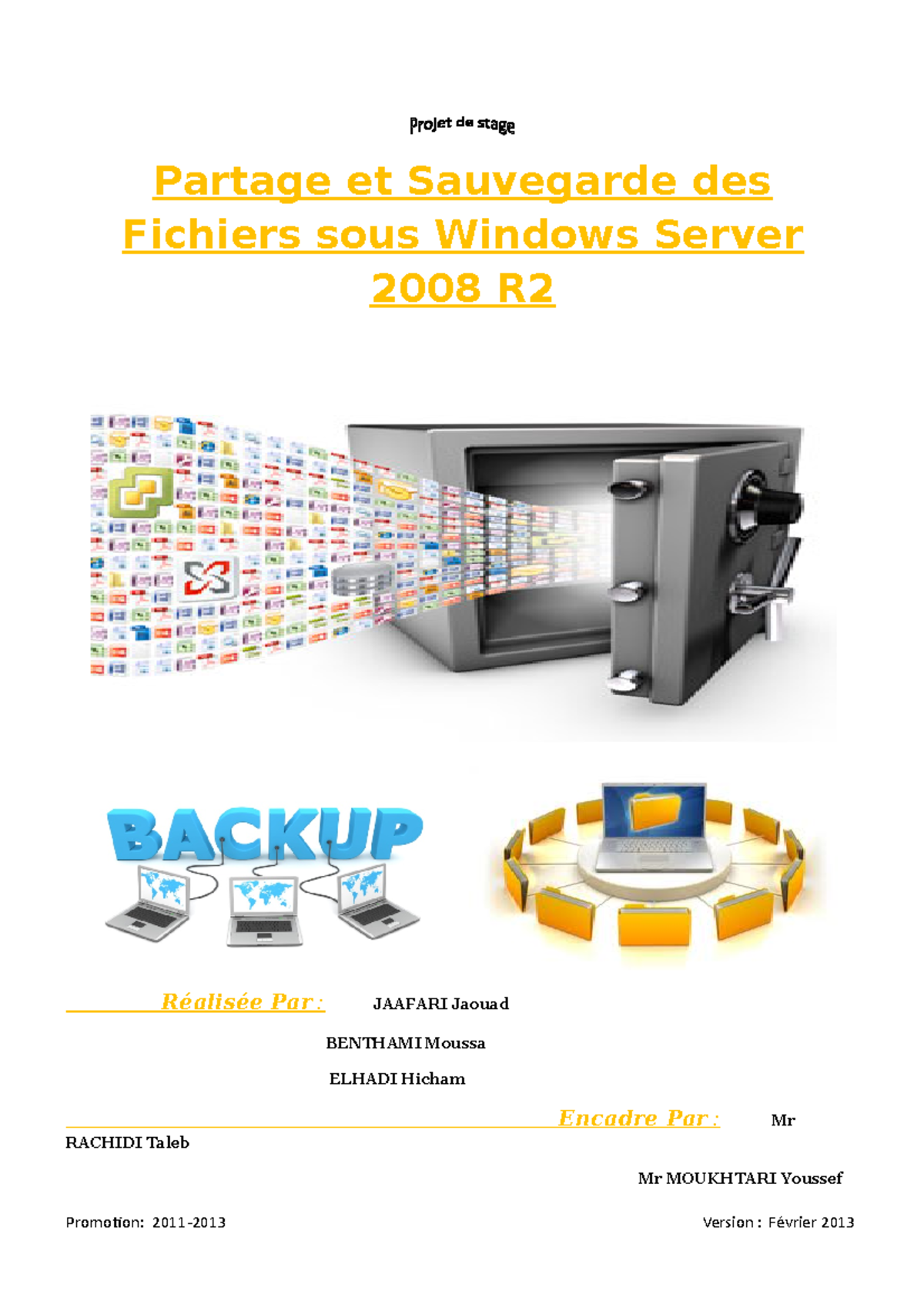 Raport Partage ET Sauvgarde DES Fichiers SOUS Windows Sever 2008 R2 ...