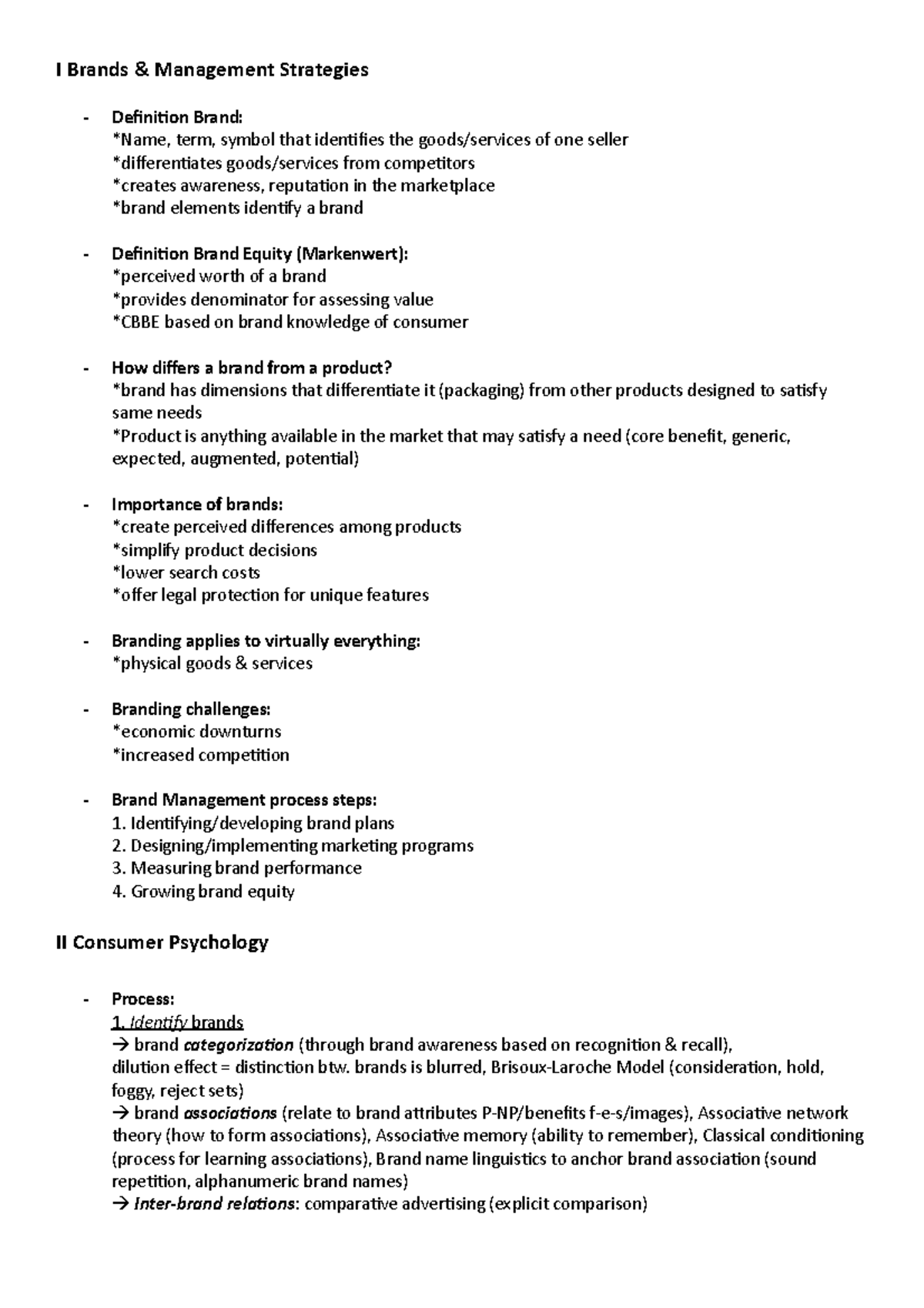 Brand Management I Brands & Management Strategies Definition Brand *Name, term, symbol that