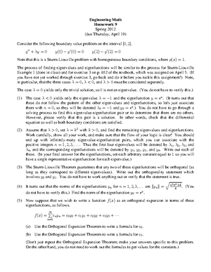 2011-2012 Homework 4 - Engineering Math Homework 4 Spring 2012 (due ...