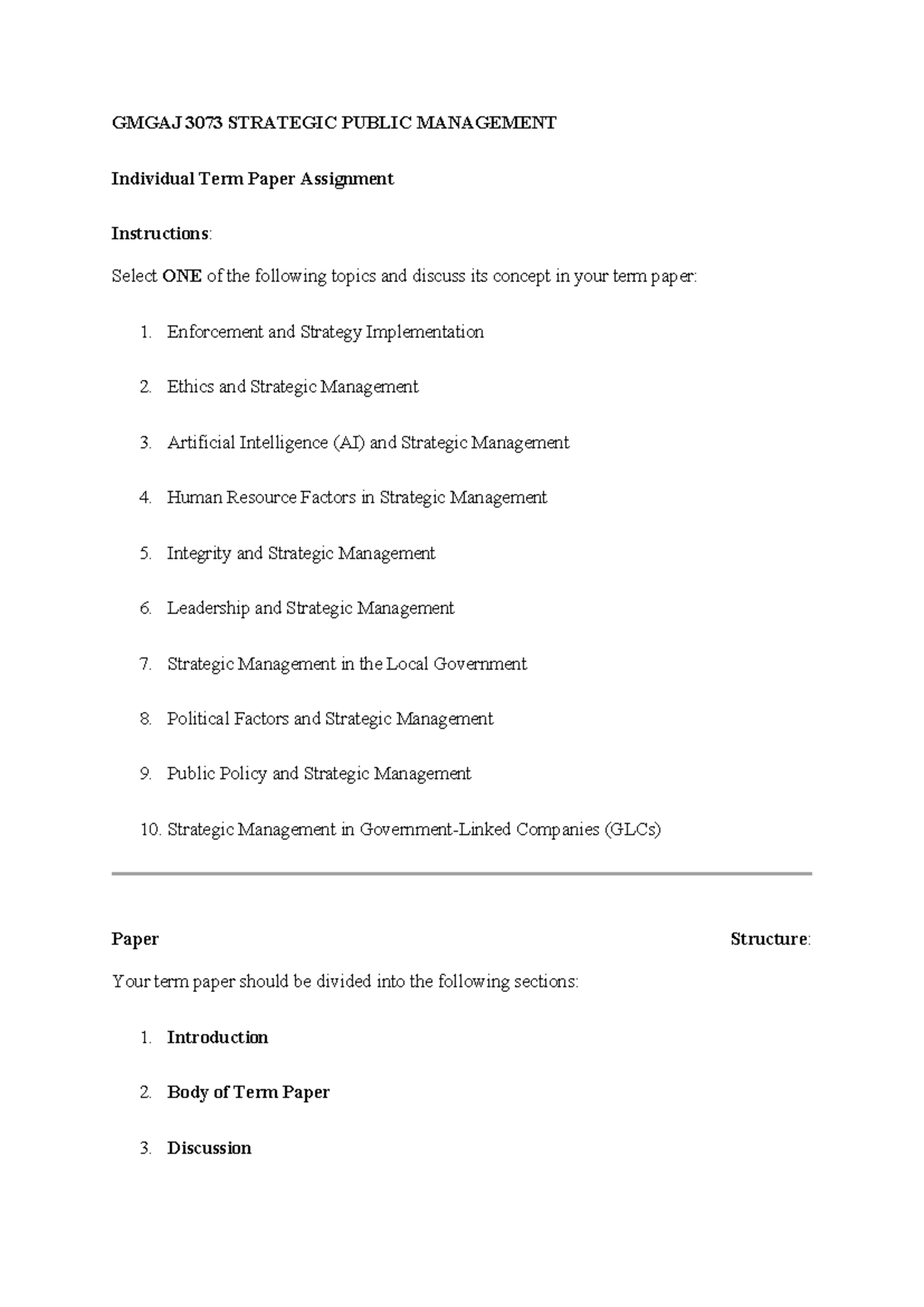 GMGAJ 3073 Strategic Public Management+1 - GMGAJ 3073 STRATEGIC PUBLIC ...