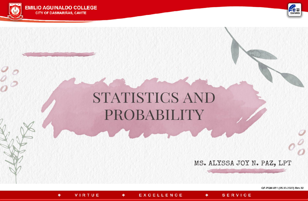 INTRO TO STATISTICS AND PROBABILITY - Science that studies data to be ...
