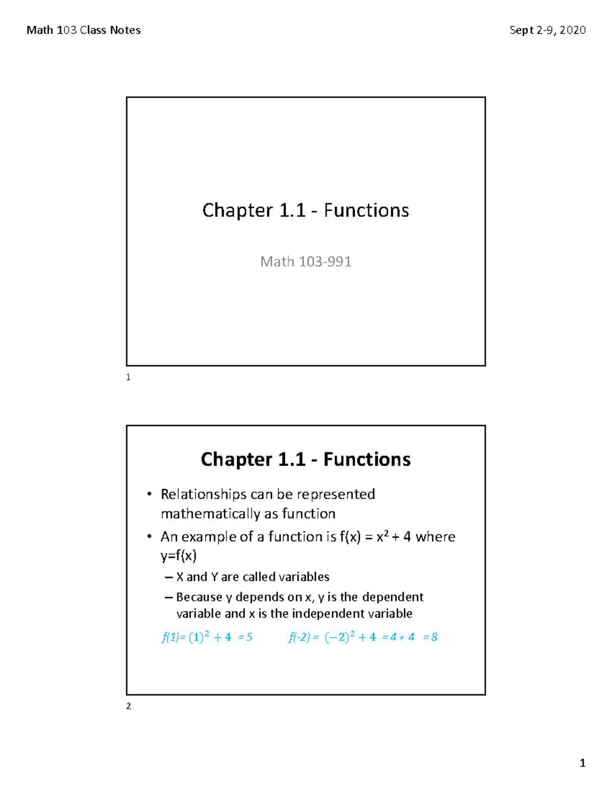 Section 1 - Lecture notes 1.1-1.3 - Warning: TT: undefined function: 32 ...