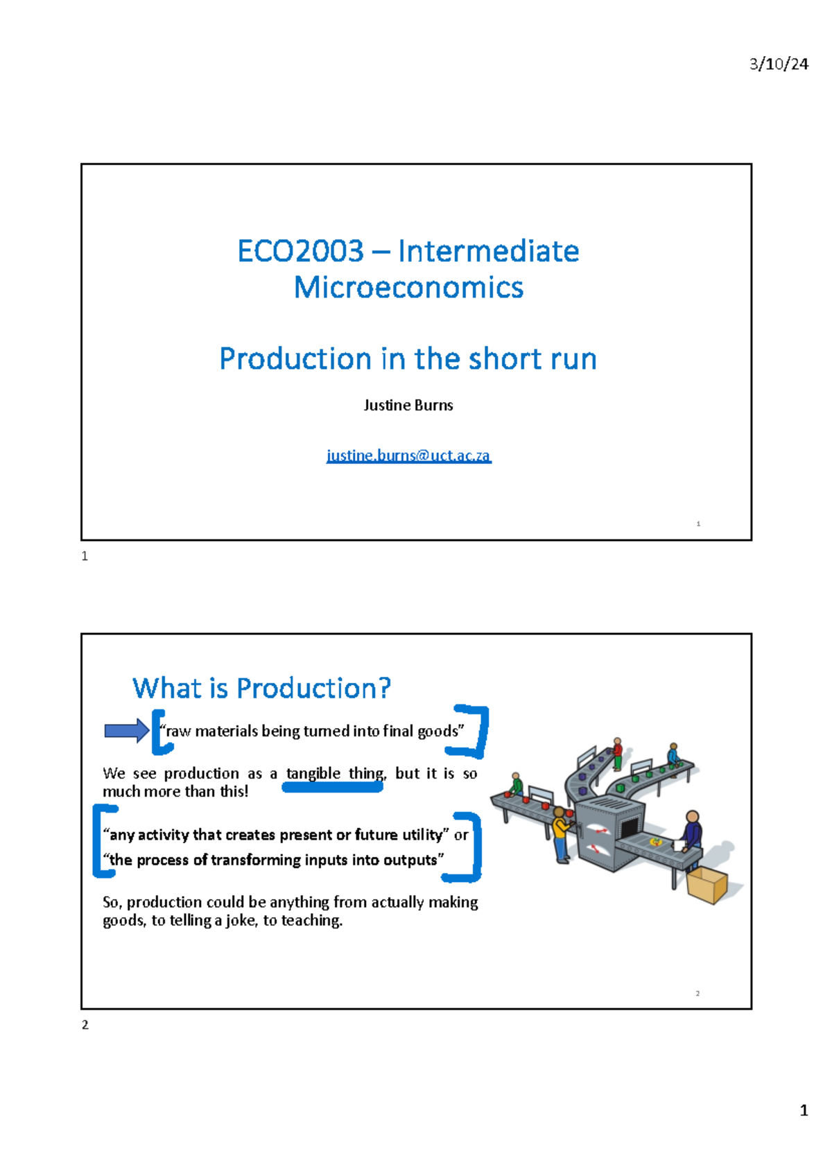 ECO2003 P – Production In The Short Run - Lesson 1 - ECO2003 ...