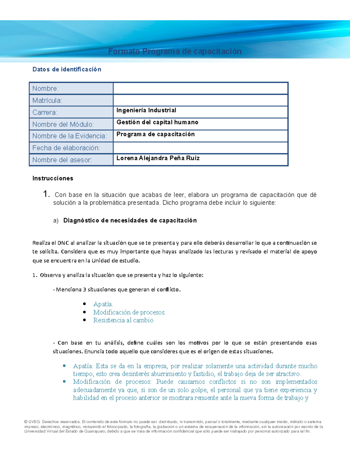 Evidencia De Capacitacion Formato Programa De Capacitaci N Datos De Identificaci N Nombre