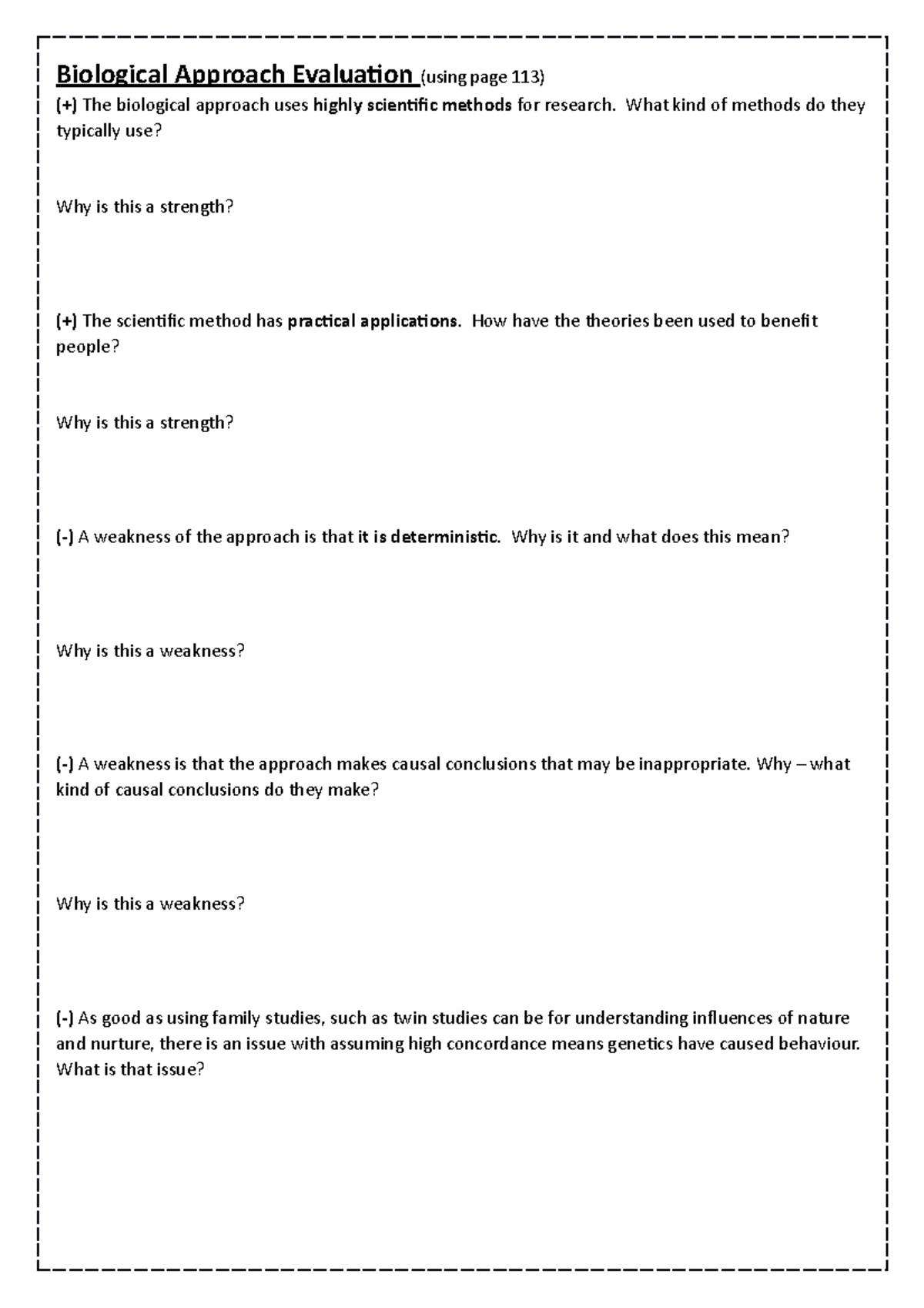The-Biological-Approach-Evaluation - Biological Approach Evaluation ...