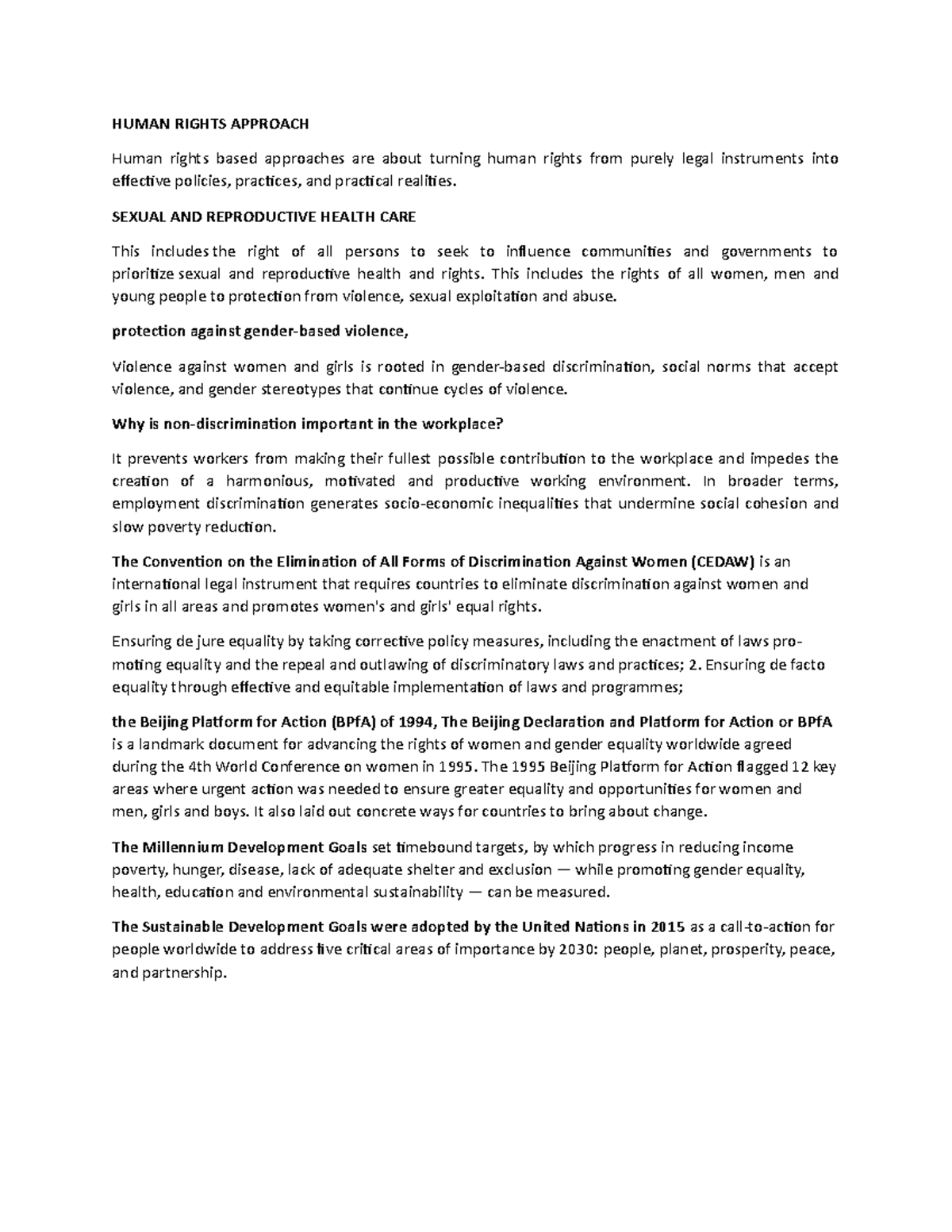 Human Rights Approach - HUMAN RIGHTS APPROACH Human rights based ...