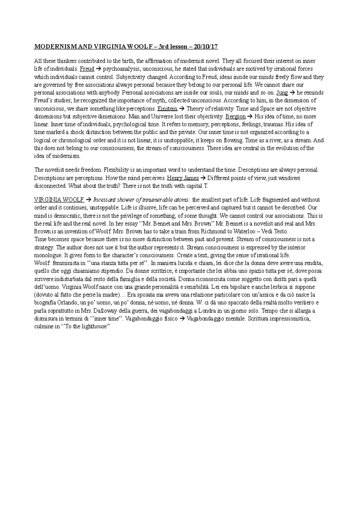 Modernism AND Virginia Woolf - MODERNISM AND VIRGINIA WOOLF – 3rd ...