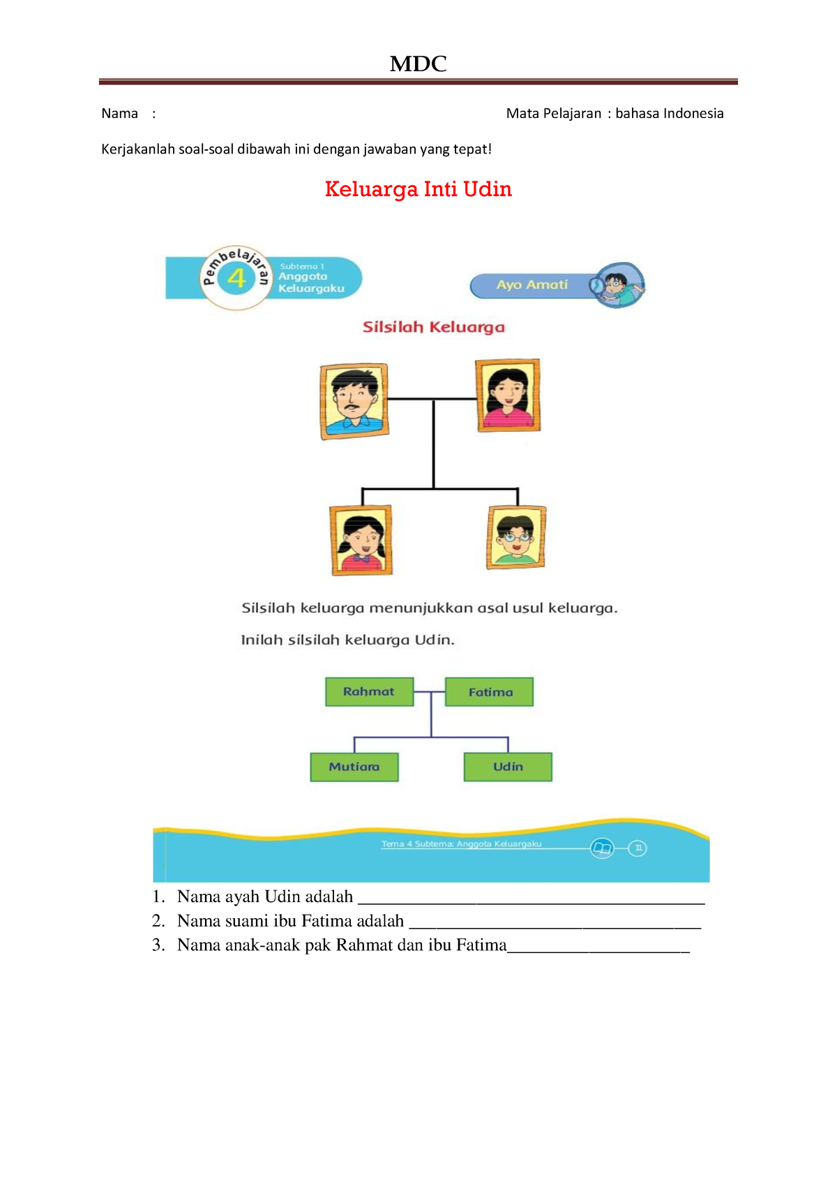 367060624 Soal Latihan Silsilah Keluarga Bahasa Indonesia - MDC Nama ...