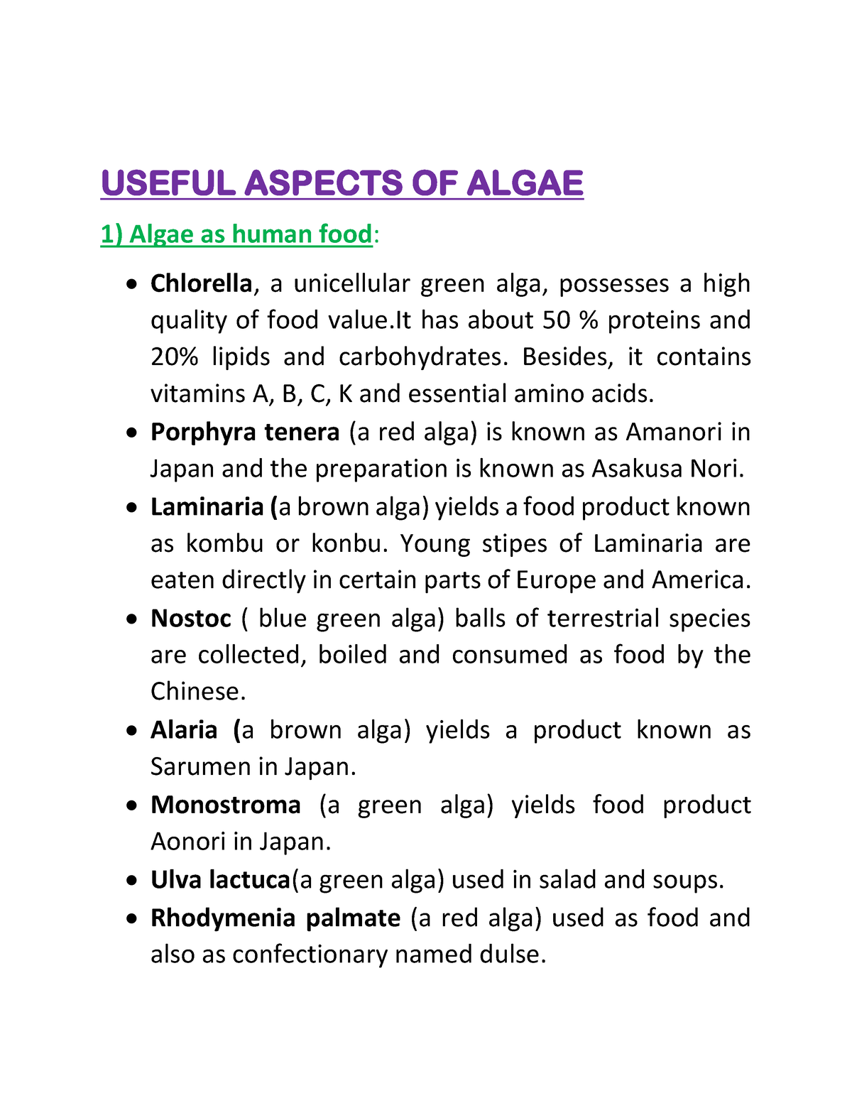 write an essay on the economic importance of algae