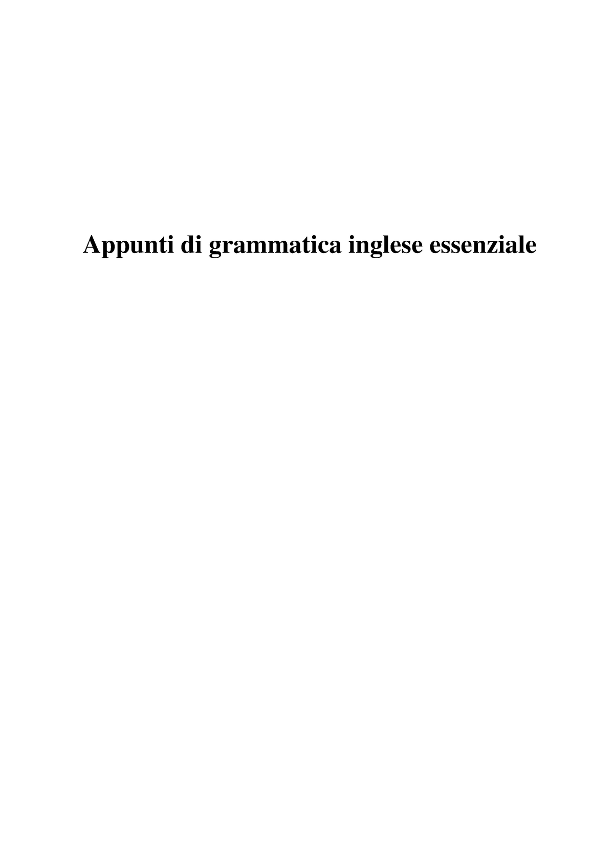 Grammatica Inglese Essenziale 04677 Unipa Studocu