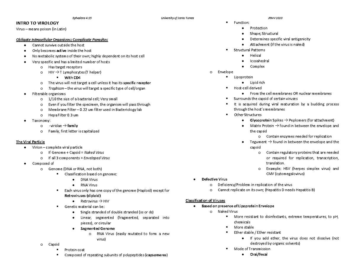 Intro To Virology - Warning: TT: undefined function: 32 Warning: TT ...