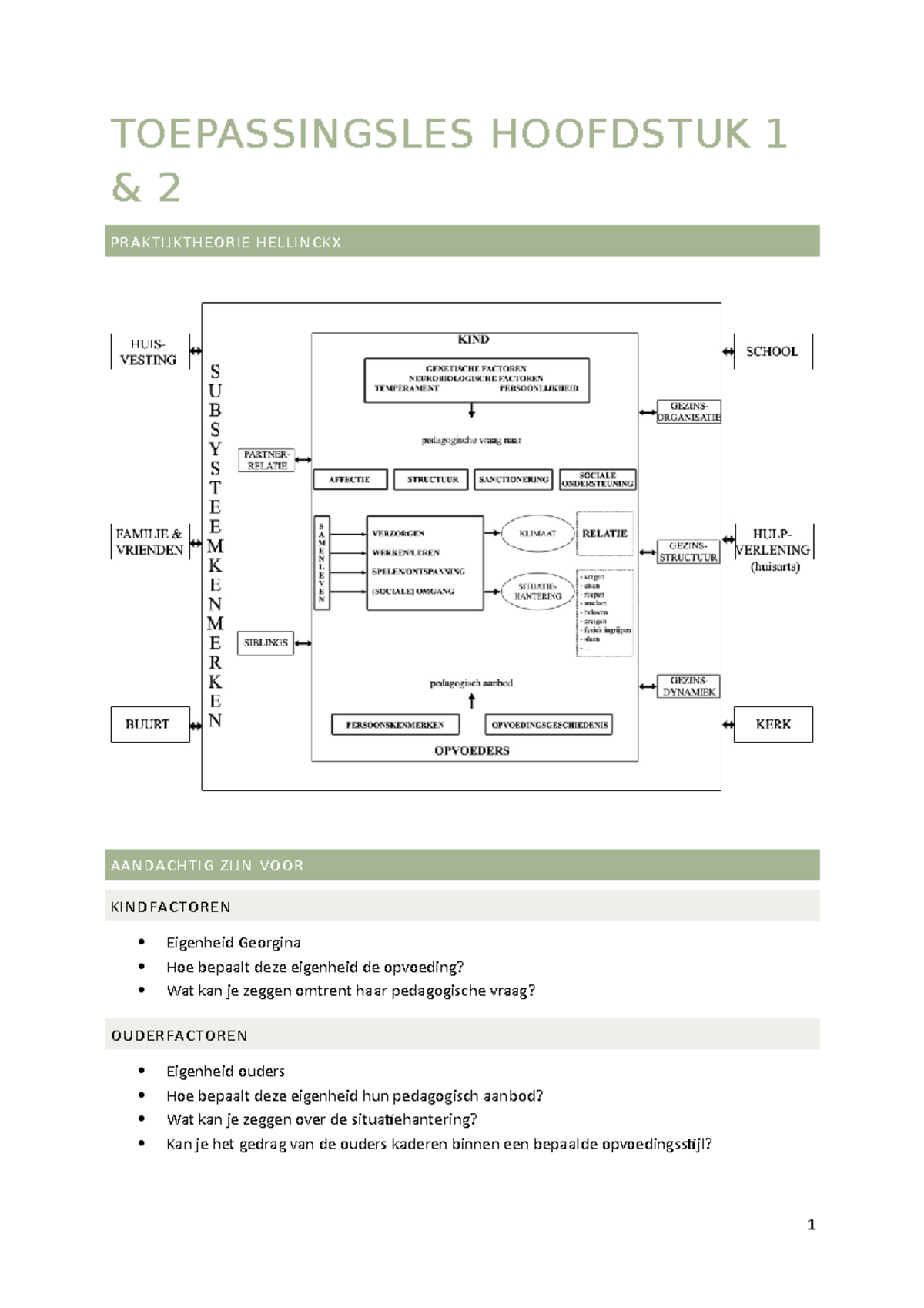 Samenvatting Toepassingsles - TOEPASSINGSLES HOOFDSTUK 1 & 2 ...